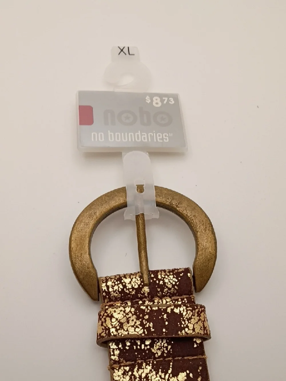 NWT! No Boundaries Brown & Gold Splatter Bling Western Style Rhinestone Belt XL!